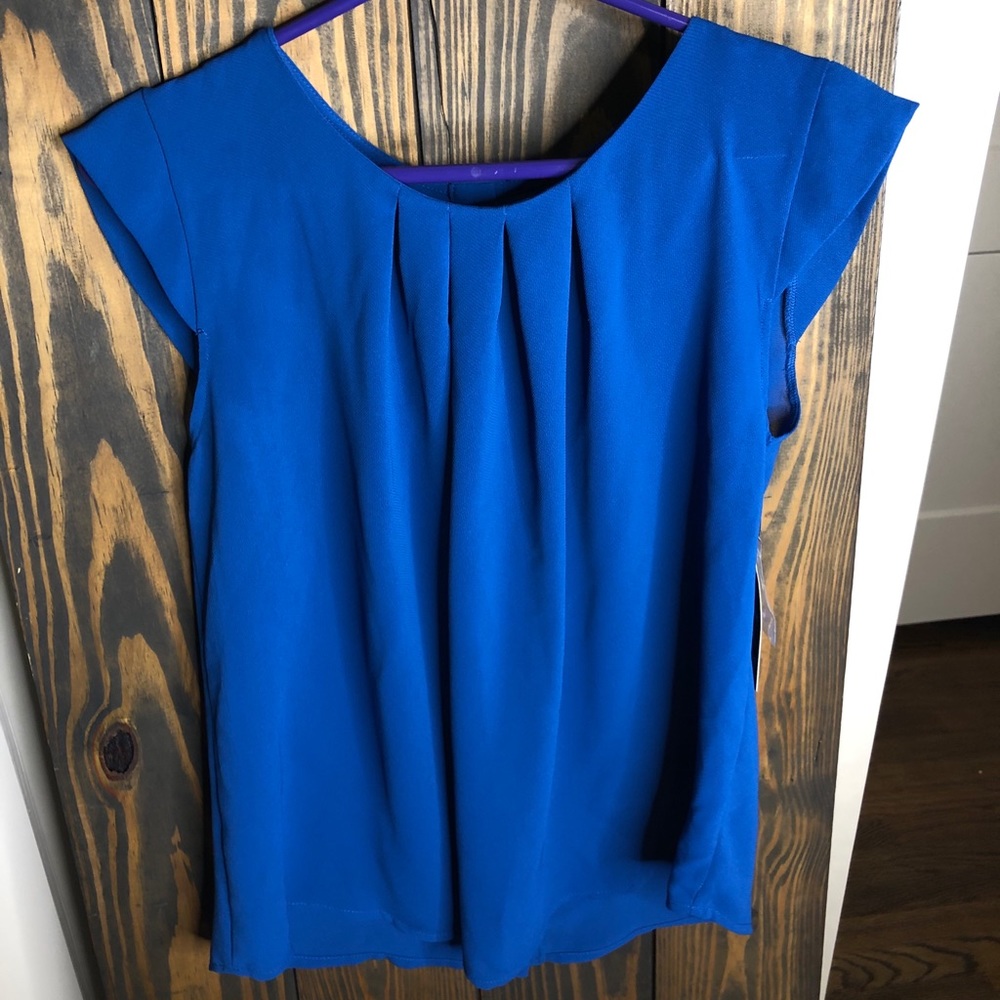 Blue Cap Sleeve Shirt
